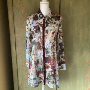 Arata Silent Journey Long Sleeve Floral Top Size S